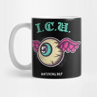 I.C.U. Watching Eye Wings Eybeall Tattoo Mug